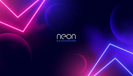 abstract geometric neon lights line 3d backgroundのイラスト素材