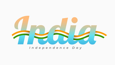 stylish india independence day text banner designのイラスト素材