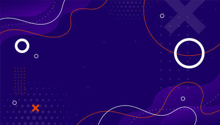 abstract memphis fluid background with geometric shapesのイラスト素材