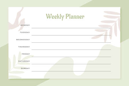 daily todo list organizer for whole week templateのイラスト素材