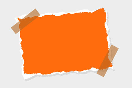 realistic torn ripper orange paper frame backgroundのイラスト素材
