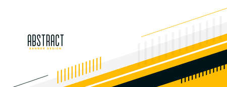 abstract yellow white memphis style wide banner designのイラスト素材