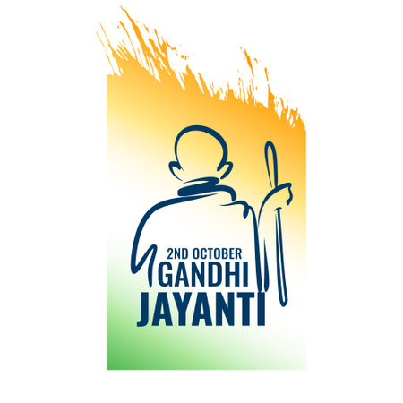 abstract gandhi jayanti banner in indian flag colorのイラスト素材