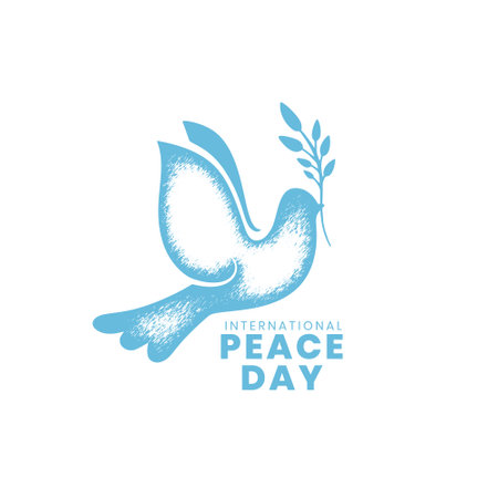 International peace day social post card with birdのイラスト素材
