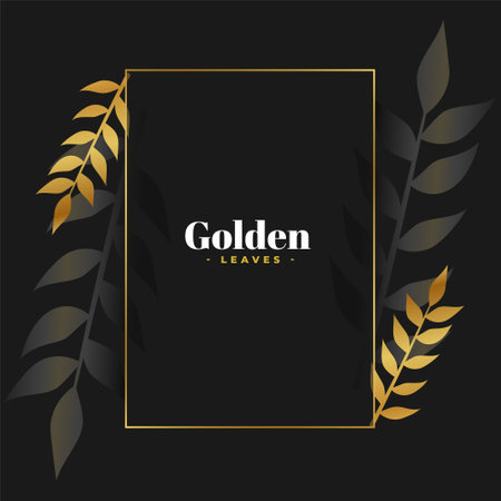 hand drawn golden and black leaves graphic designのイラスト素材