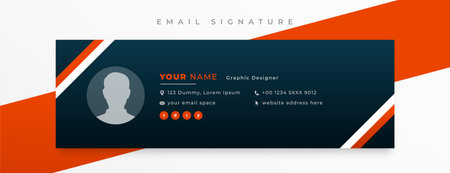 modern style email signature card template for business promoのイラスト素材