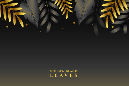 nice golden and black leaves design in dark backgroundのイラスト素材