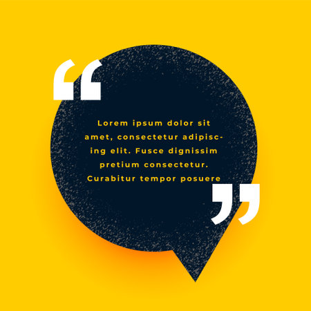 chat bubble frame with commas yellow background vectorのイラスト素材