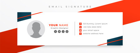 business email signature card template with digital profileのイラスト素材