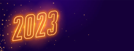 neon style 2023 text for new year occasion wallpaper vectorのイラスト素材