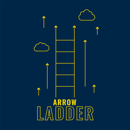 Success and progress concept with arrow ladder and cloud designのイラスト素材