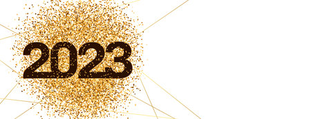 happy new year wishes wallpaper with golden glitter effect vectorのイラスト素材