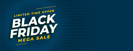 black friday mega sale banner with limited time offer vector