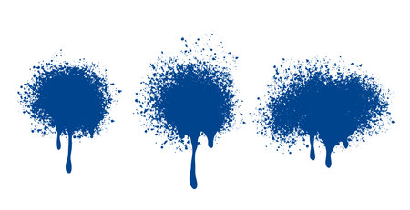 set of three abstract grunge spatter design vectorのイラスト素材