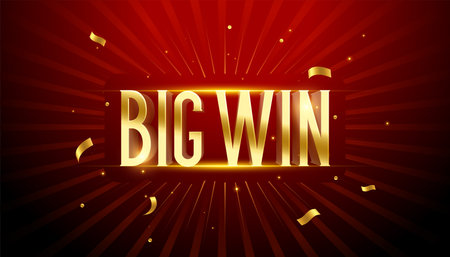 3d style big win golden retro background vectorのイラスト素材