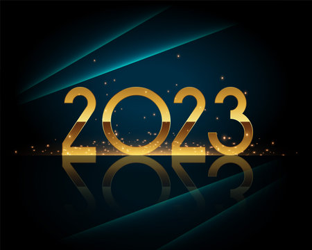 2023 shiny golden text for new year festival background vectorのイラスト素材