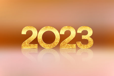 premium new year holiday poster with 2023 shiny golden text vectorのイラスト素材