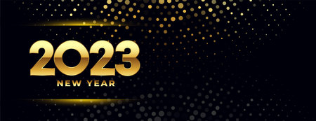 2023 new year party card with glowing glitter background vectorのイラスト素材
