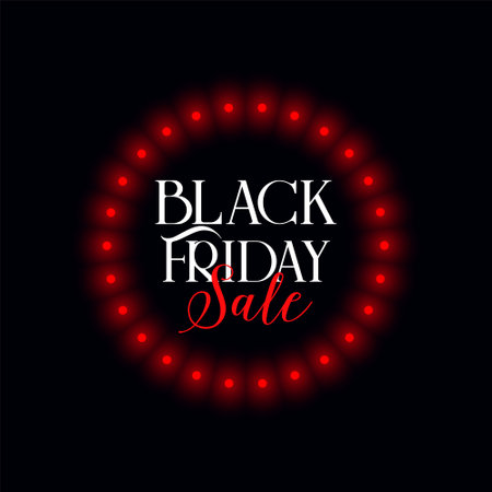glowing black friday sale template with red light effect vectorのイラスト素材
