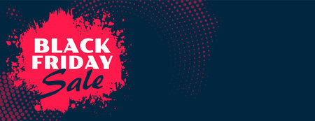 abstract black friday sale promo banner in grunge style vectorのイラスト素材