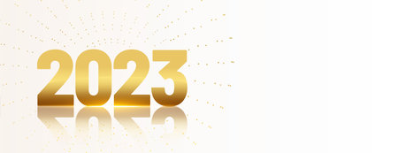 golden 2023 text for new year festival banner vector