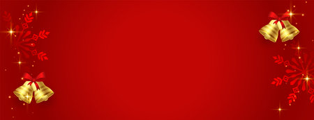 decoration merry christmas festival red banner with text space vectorのイラスト素材