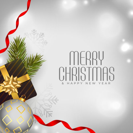 realistic merry christmas grey background with xmas elementsのイラスト素材
