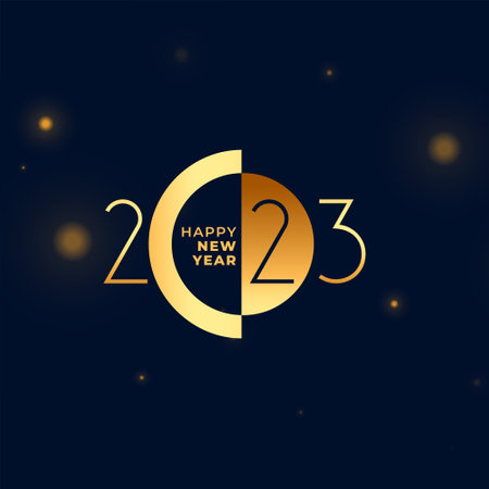 stylish 2023 new year occasion banner with golden bokeh design