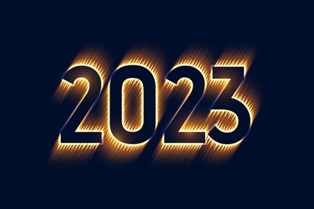neon style 2023 text for new year occasion banner vector