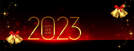 2023 new year banner with jingle vector design