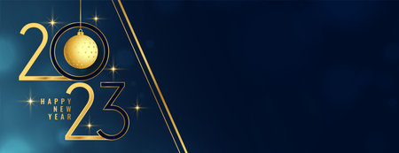 nice happy new year 2023 invitation banner with text space