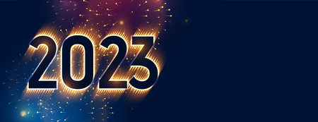 new year 2023 celebration banner with firework vector