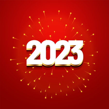 2023 new year grand celebration background with firework design