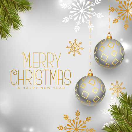 elegant merry christmas greeting background with xmas elementsのイラスト素材