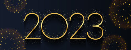 elegant 2023 new year eve celebration banner with firework bursting vector