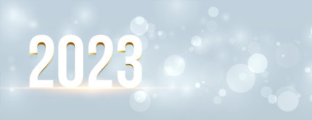 clean new year 2023 festival banner with bokeh effect vector