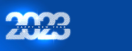 happy new year festival banner with 2023 sparkling text vectorのイラスト素材