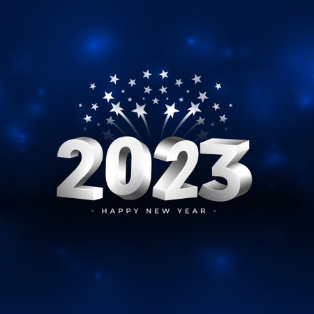 happy new year 2023 celebration background with bursting star design