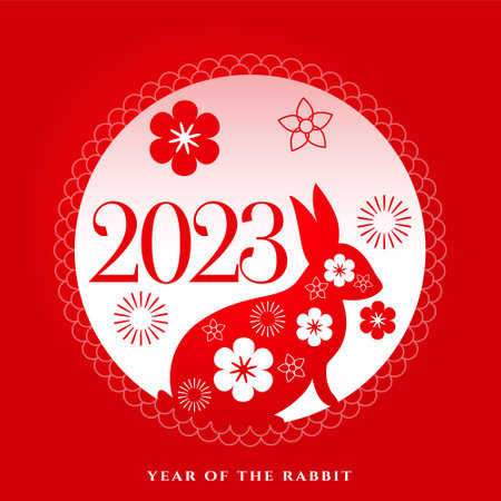 happy chinese new year traditional red card vector