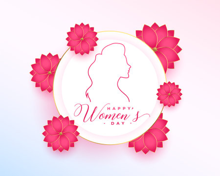 happy women's day wishes background with flower decoration vectorのイラスト素材