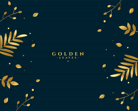 decorative hand drawn golden leaves background designのイラスト素材