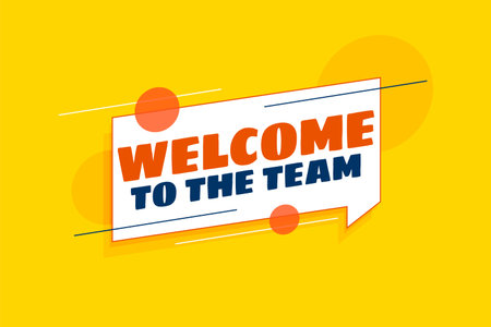 stylish welcome yellow banner for new employee in the team vectorのイラスト素材