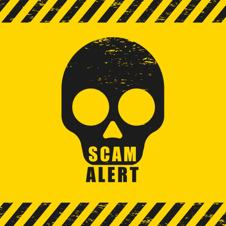 fraud alert warning background stay safe from online scam vectorのイラスト素材