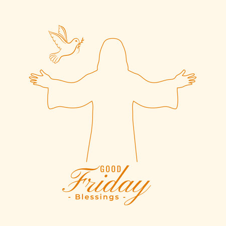line style good friday religious card show your love for god vectorのイラスト素材