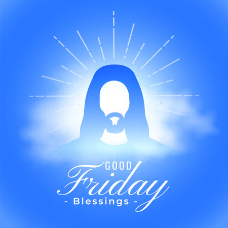good friday greeting background with aloud and jesus christ design vectorのイラスト素材