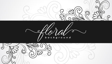 line style floral art banner for modern decoration vectorのイラスト素材
