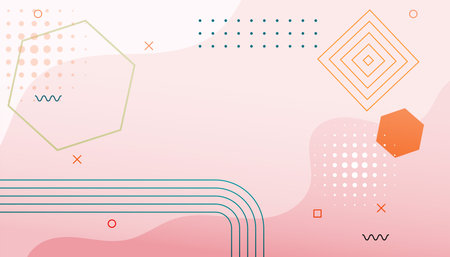 abstract memphis pattern banner with geometric shapes design vectorのイラスト素材