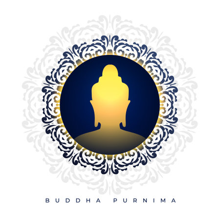 beautiful buddha purnima festive background for worship and devotion vectorのイラスト素材
