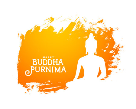 brush stroke style buddha purnima background for buddhism dharma vectorのイラスト素材