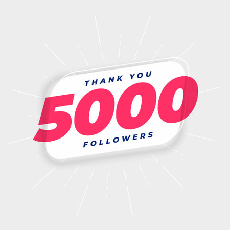 say thank you to your 5000 followers for supporting your channel's growth vectorのイラスト素材